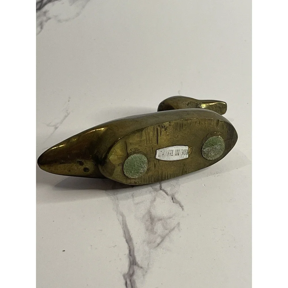 Small Brass Duck Paperweight Bird Figurine Approx. 3